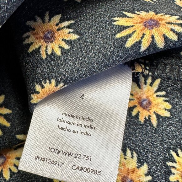 WeWoreWhat Black Babydoll Midi Slip Dress Sz 4 Daisy Print Fairy Grunge NWT - Picture 12 of 14